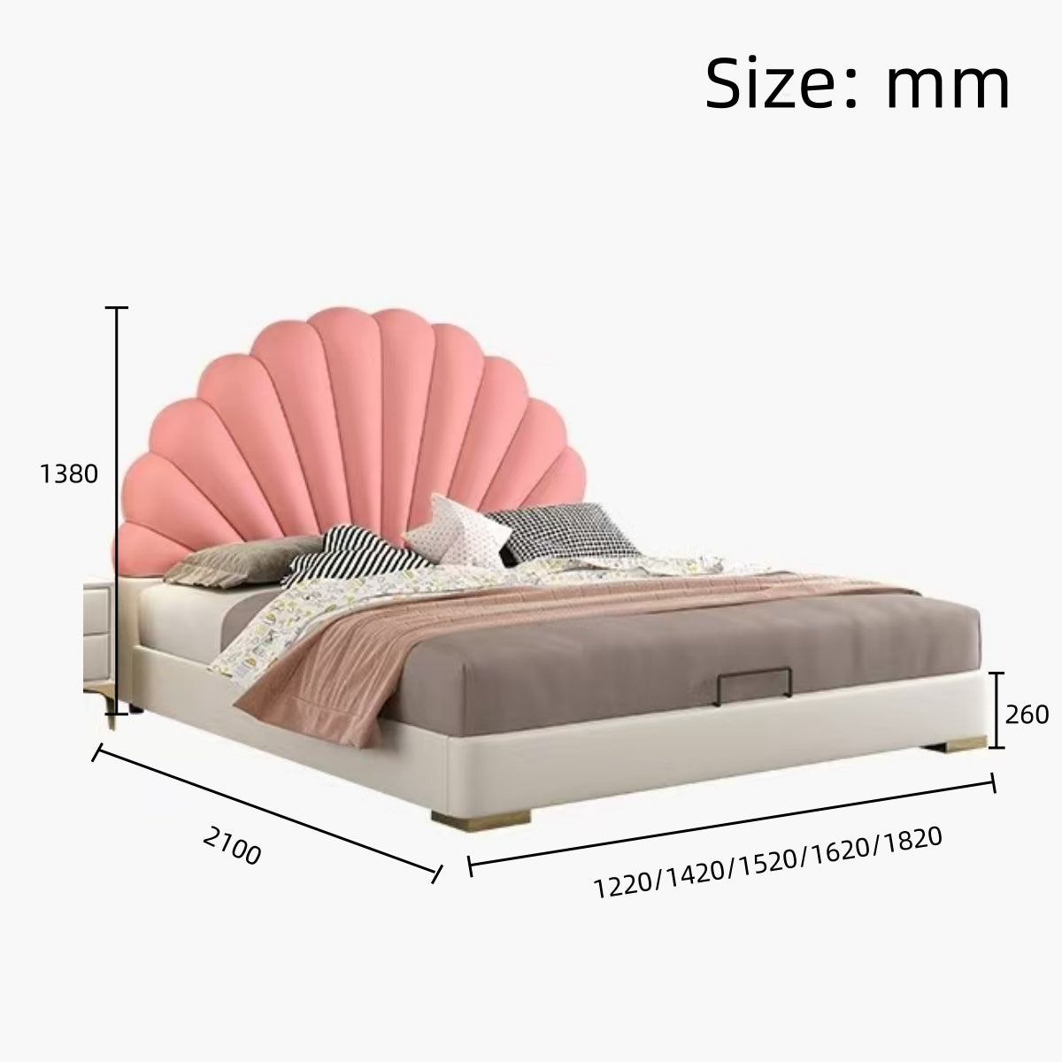 Children's bed Princess bed Solid wood bed Double bed Shell style