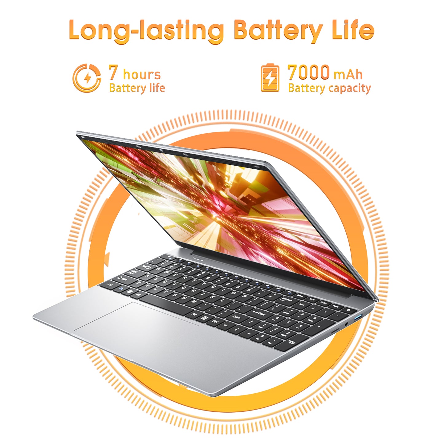 15.6" Full HD Laptop 4GB RAM 128GB SSD 7000mAh Windows 11 Intel N4000 WiFi5