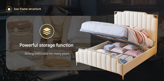 Children's bed Princess bed Solid wood bed Double bed Large storage cabinet Simple light luxury style